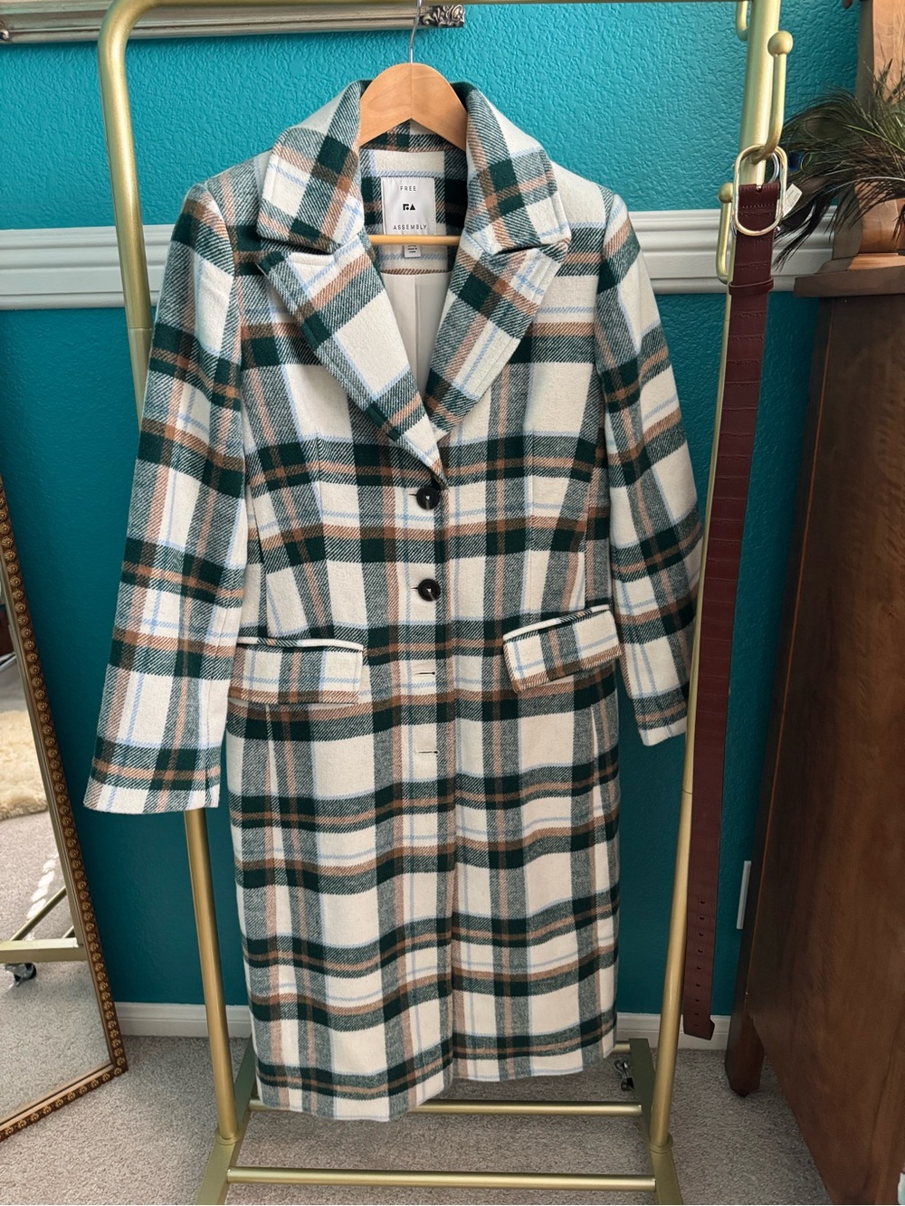 Free Assembly Plaid Coat